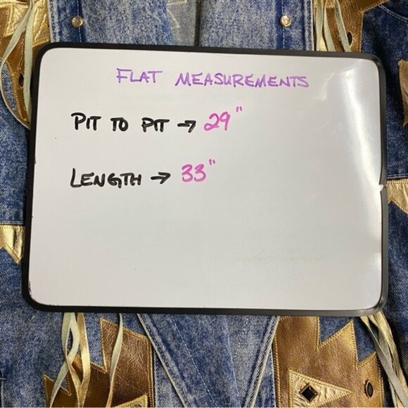 Vintage 90s Marshall Rousso Acid Wash Denim Jacket W Gold Western Accents S - Picture 16 of 16